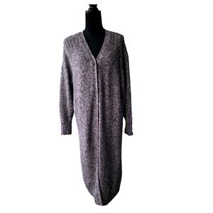CAbi Coffee Shop Duster Cardigan Gray Multicolor Tinsel Knit Women's‎ Size Small